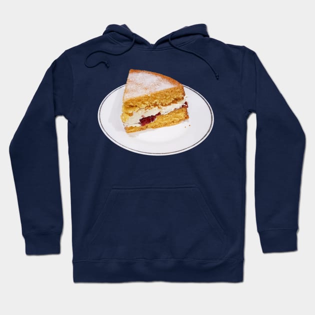 Sweet Food Victoria Sponge Slice of Cake Hoodie by ellenhenryart